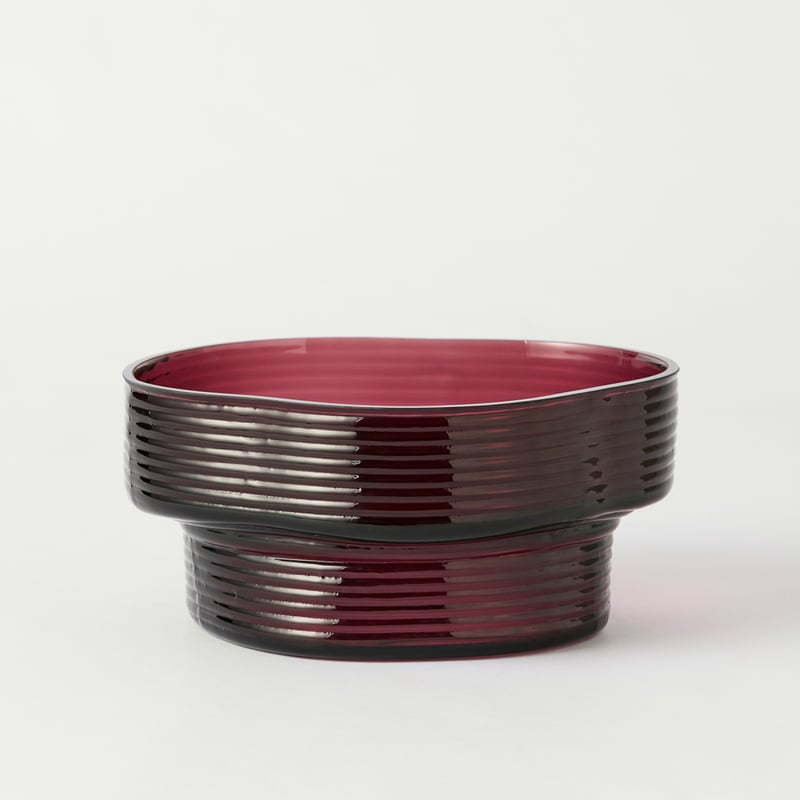 Ripple Burgundy Glass Bowl