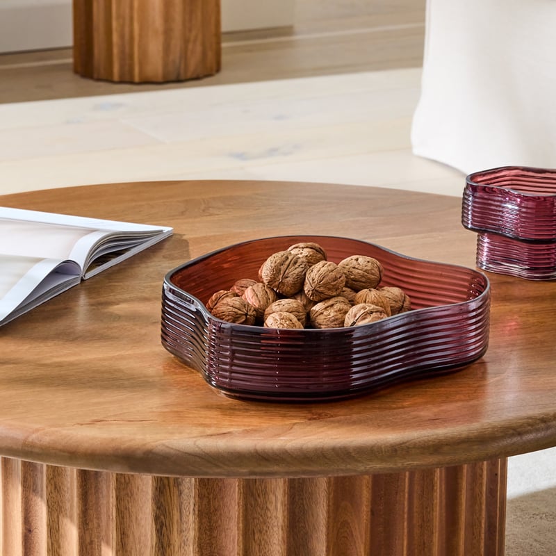 Ripple Burgundy Glass Bowl