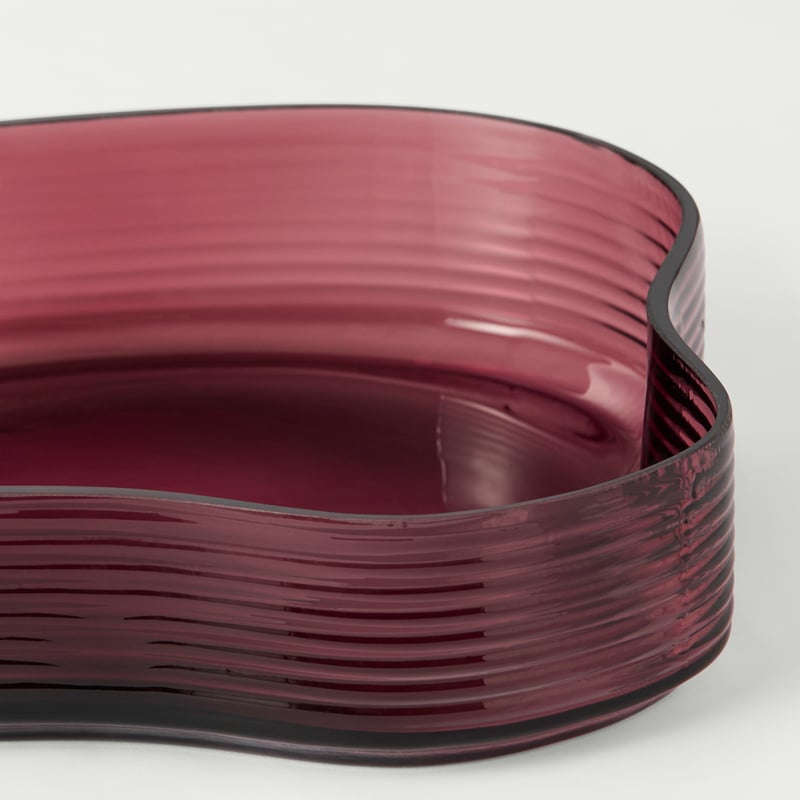 Ripple Burgundy Glass Bowl