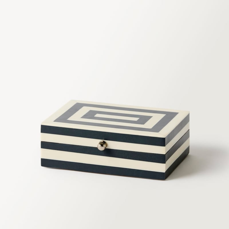 Arcadia Black & White Trinket Box