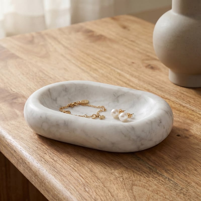 Marmo White Purple Marble Pill Dish