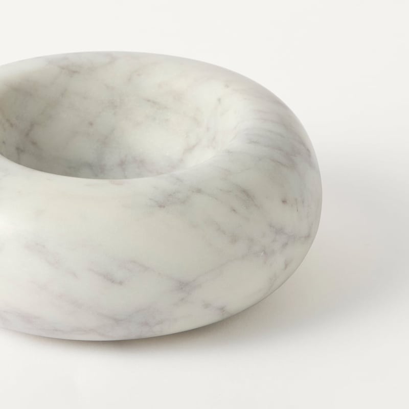 Marmo White Purple Marble Rounded Trinket Dish