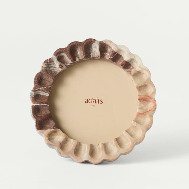 Marmo Red Levanto Marble Scalloped Round Frame