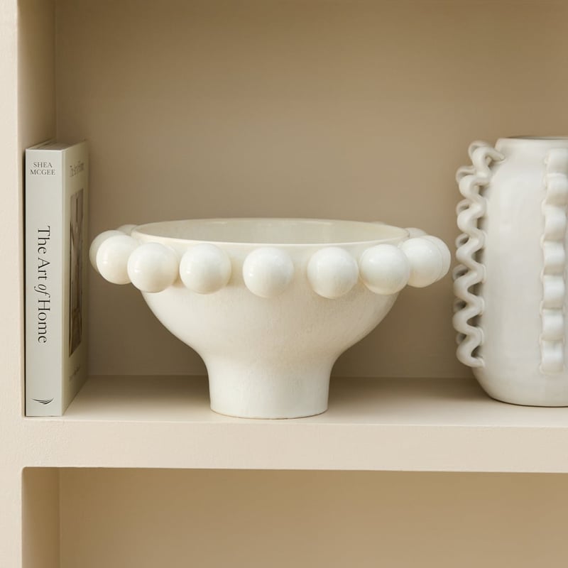 Bobble Cream Pedestal Bowl