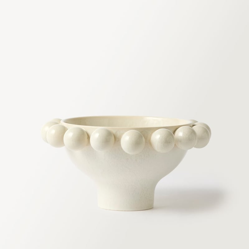 Bobble Cream Pedestal Bowl