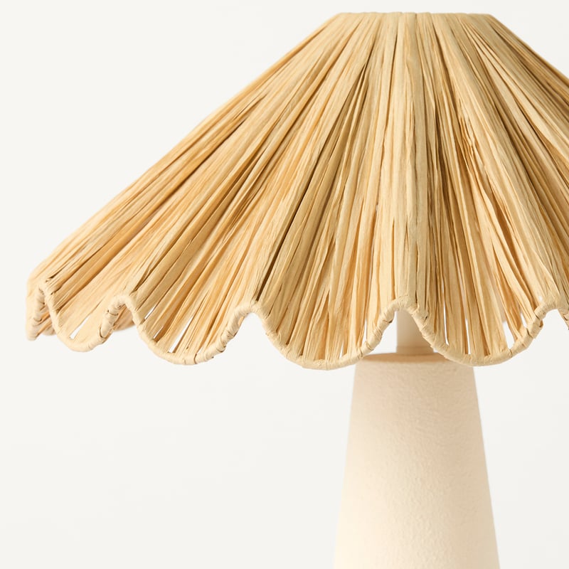 Addie Natural Raffia Scallop Shade Table Light