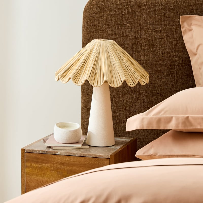 Addie Natural Raffia Scallop Shade Table Light