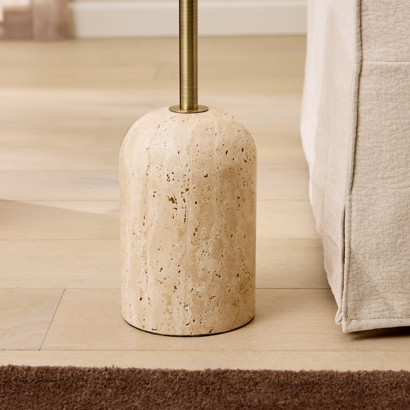 Sol Traverine & Off White Floor Light