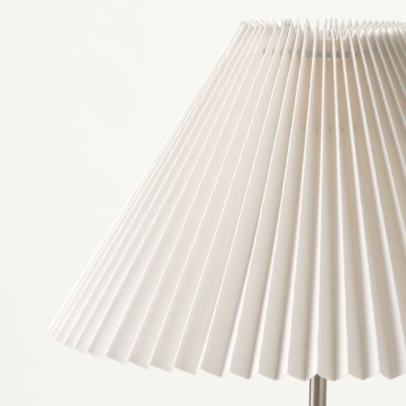 Pleats Nickel & Off White Table Light