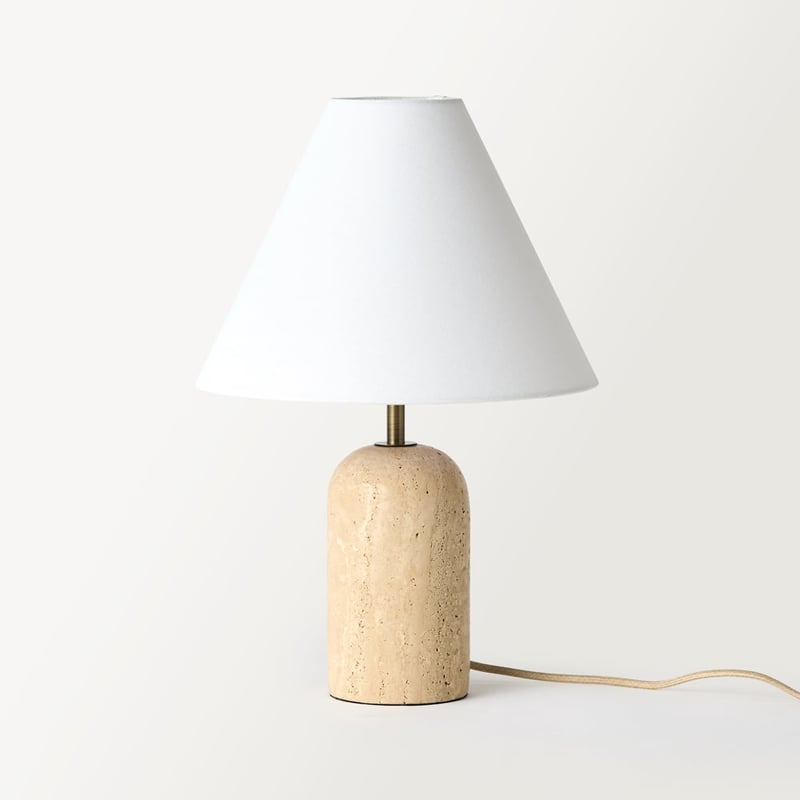 Sol Travertine & Off White Table Light