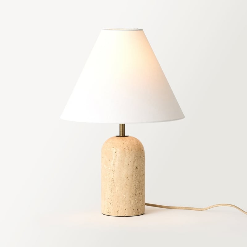 Sol Travertine & Off White Table Light