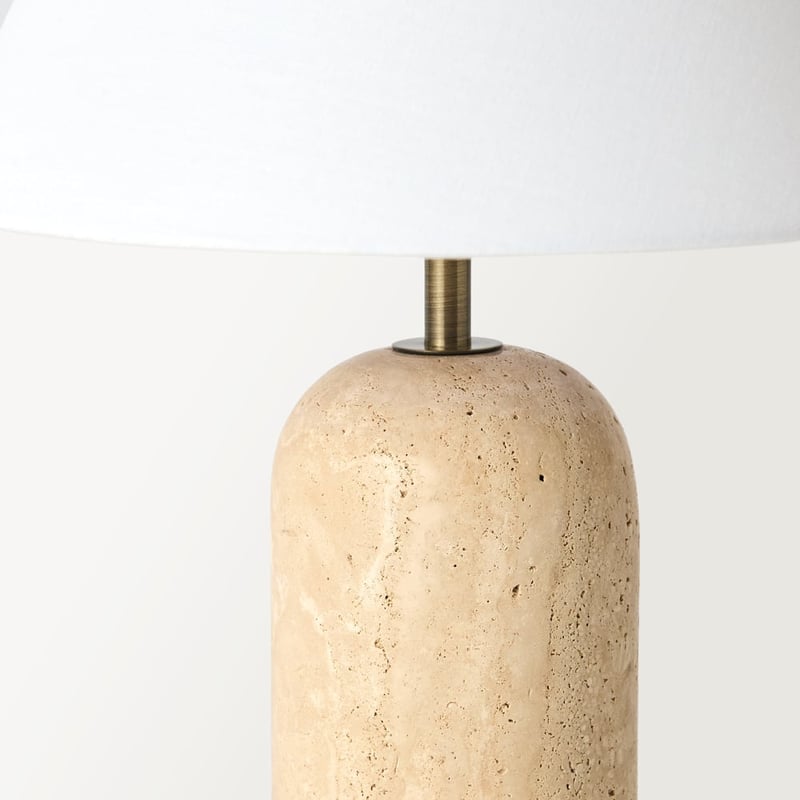 Sol Travertine & Off White Table Light