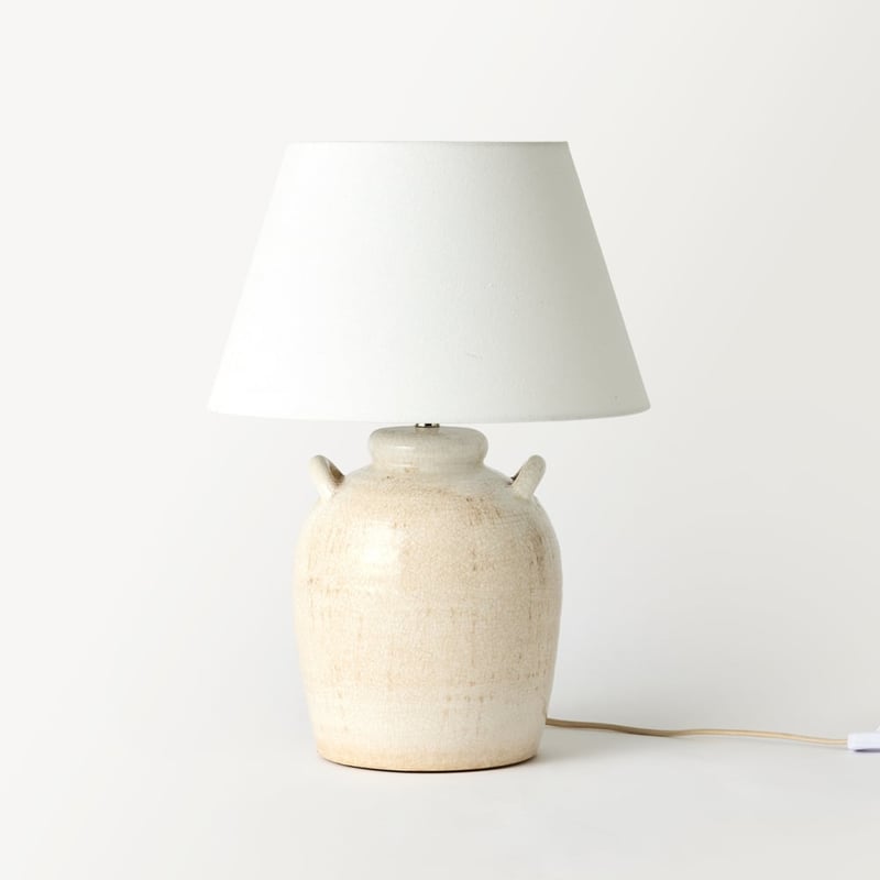 Una Urn Antique Glaze & Off White Table Light