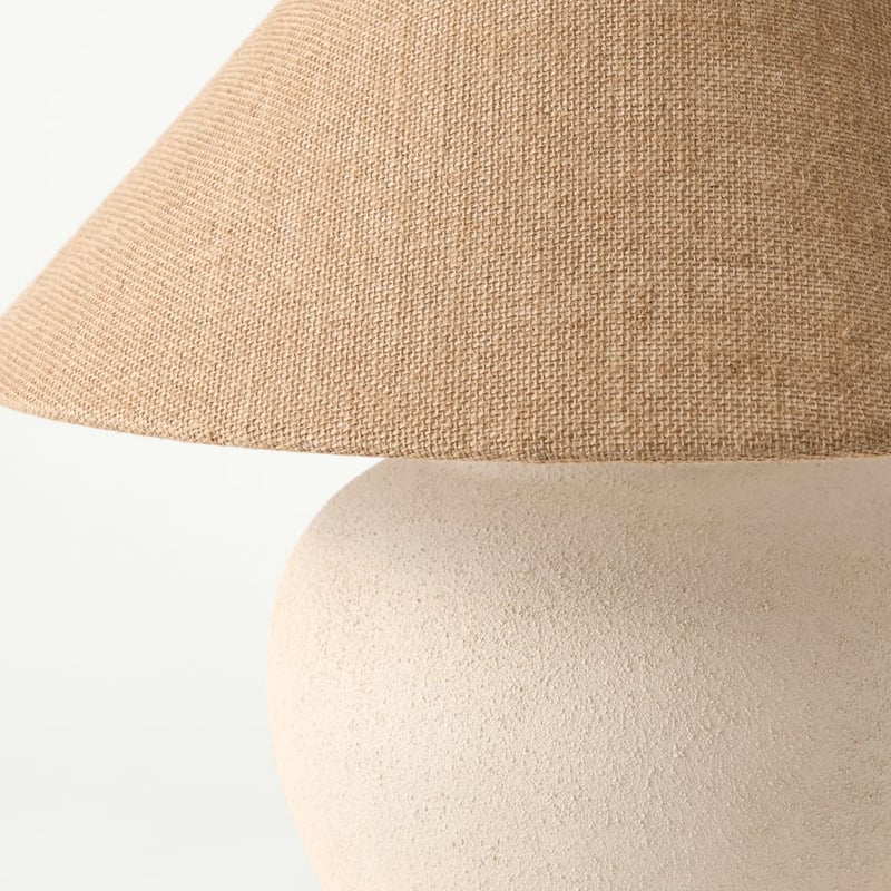 Marlow Matte White & Hessian Table Light