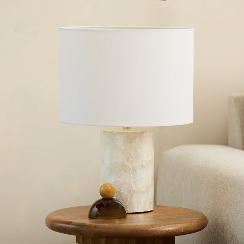 Aura Capiz Off White Table Light