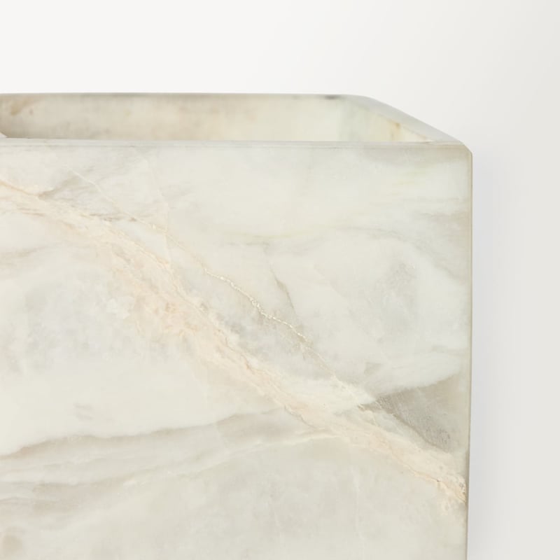 Nimbus White Alabaster & Nickel Light Up Table Light