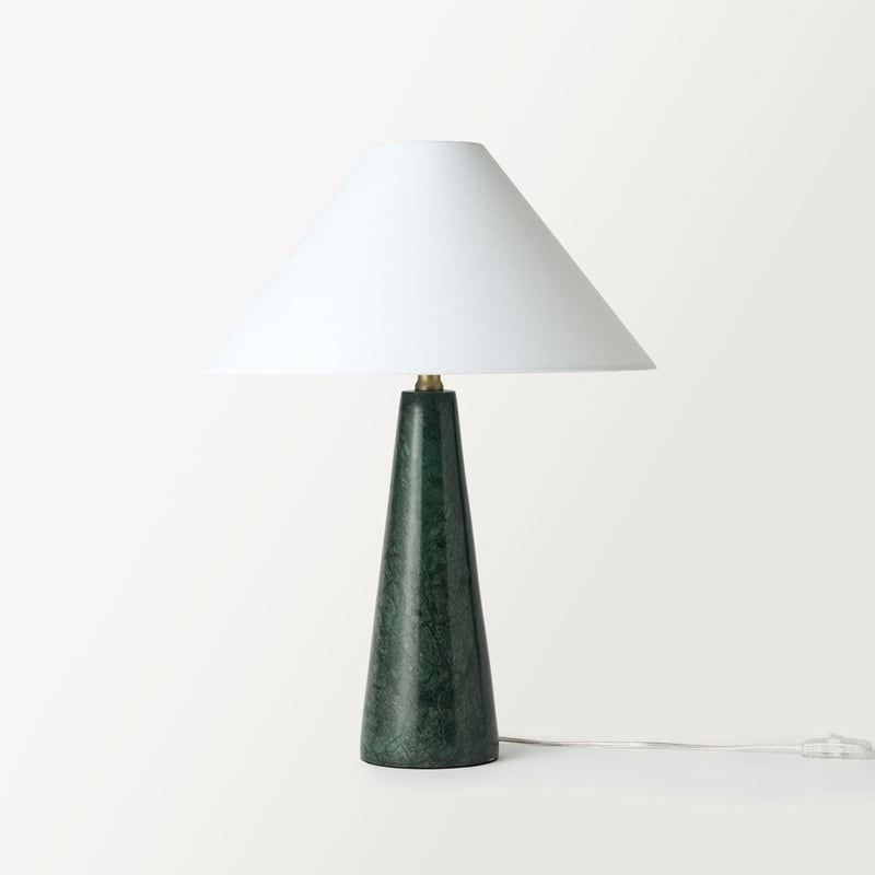 Gatsby Ivy Green & Off White Tapered Marble Table Light