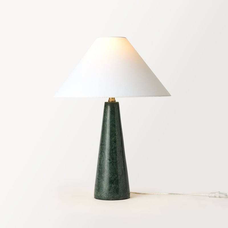 Gatsby Ivy Green & Off White Tapered Marble Table Light