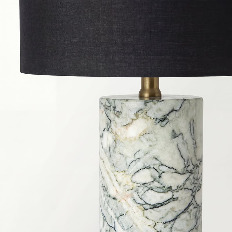 Bronte Green Vein & Black Silk Marble Table Light