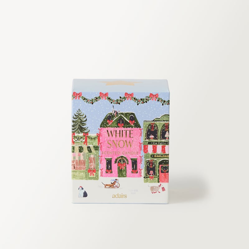 Christmas Village White Snow Clear Candle 400g