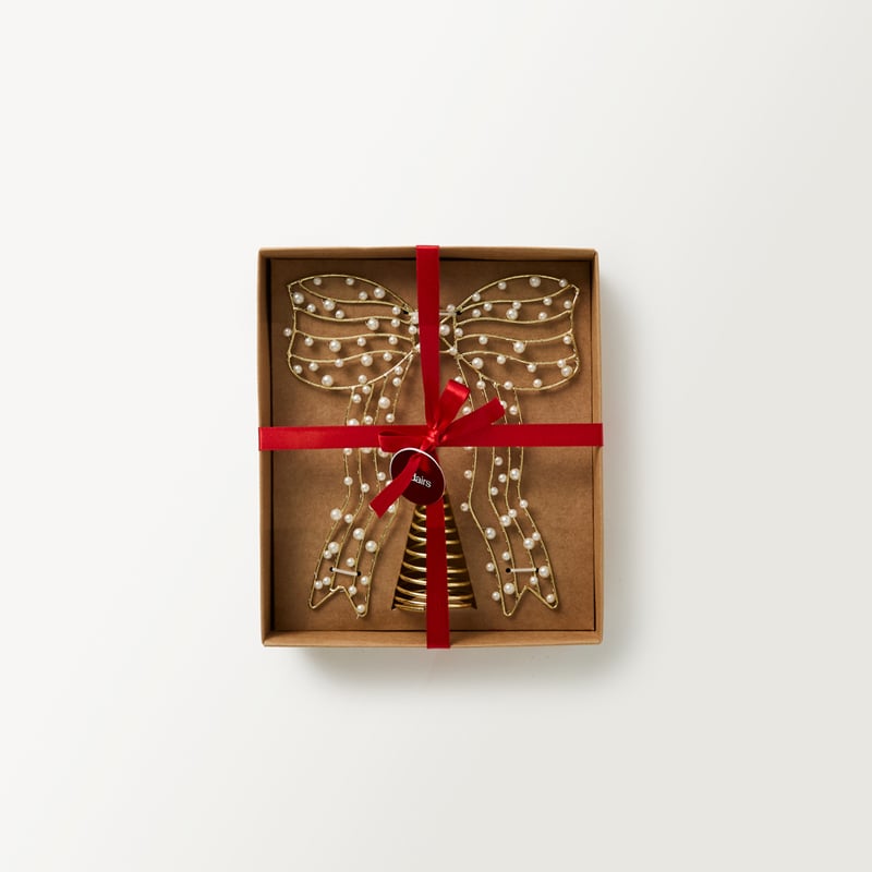 Luxe Bow Gold & Pearl Tree Topper