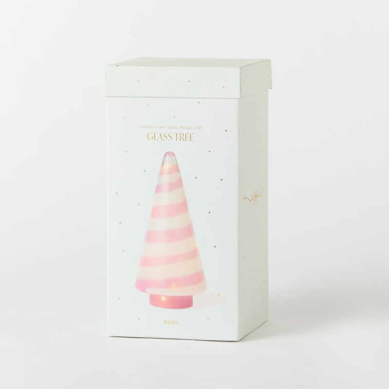 Festive Fun Candy Stripe Glass Tree