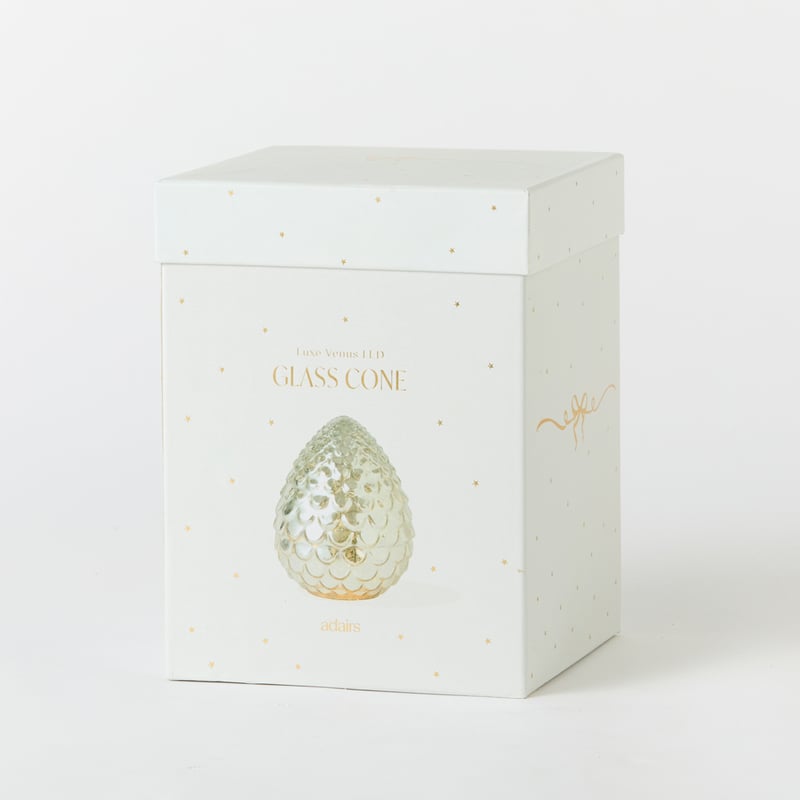 Luxe Venus Silver Glass LED Cone