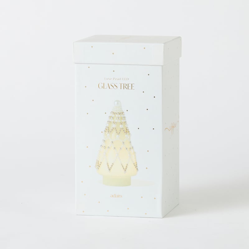 Luxe Pearl White Glass LED Small Christmas Tree