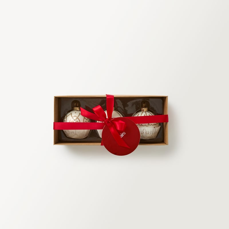 Luxe Chocolate Gold & Cream Bauble Pack of 3
