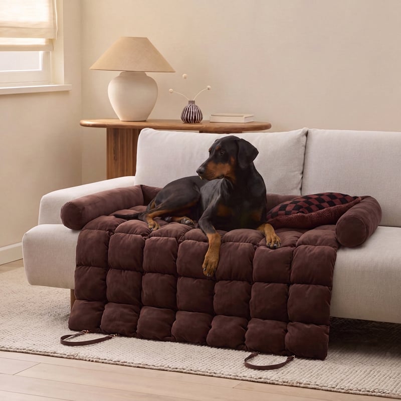Marshmallow Chocolate Fold-Out Pet Bed