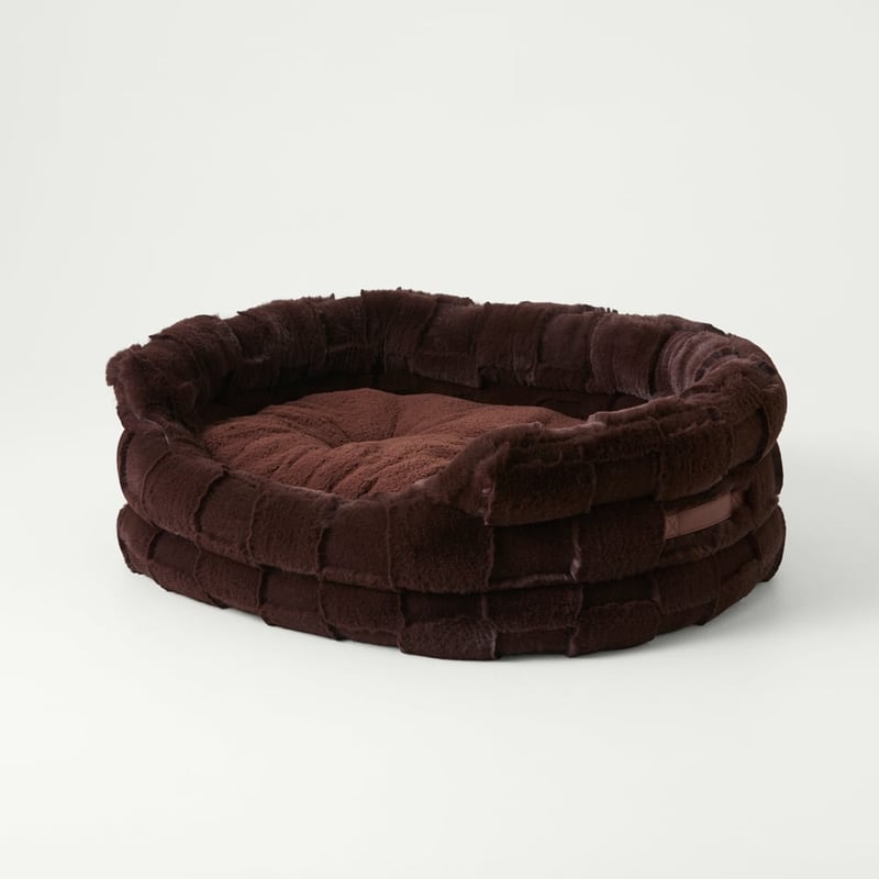 Ziggy Chocolate Clea Recycled Fur Pet Bed