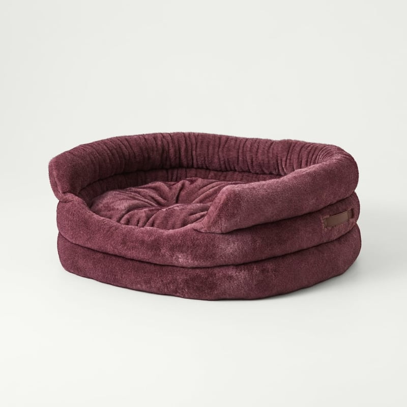 Ziggy Mulberry Recycled Fur Pet Bed