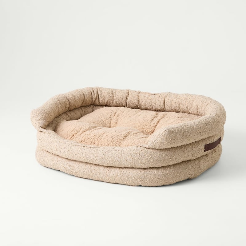 Ziggy Sesame Boucle Pet Bed