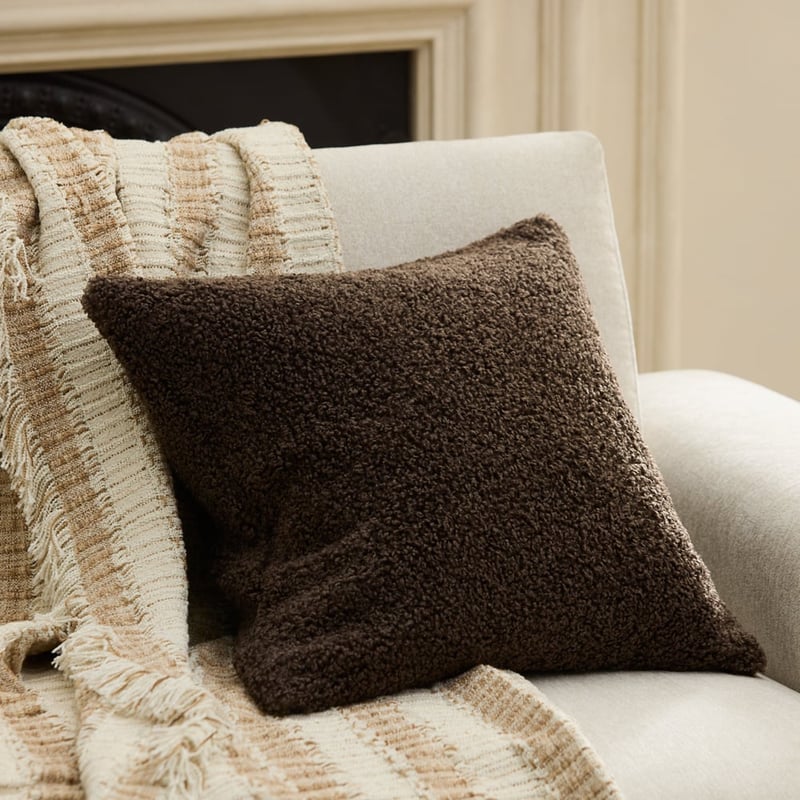 Noah Chocolate Boucle Cushion 