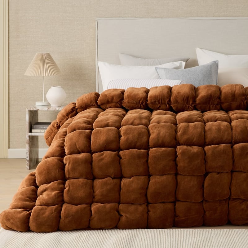 Marshmallow Umber Blanket