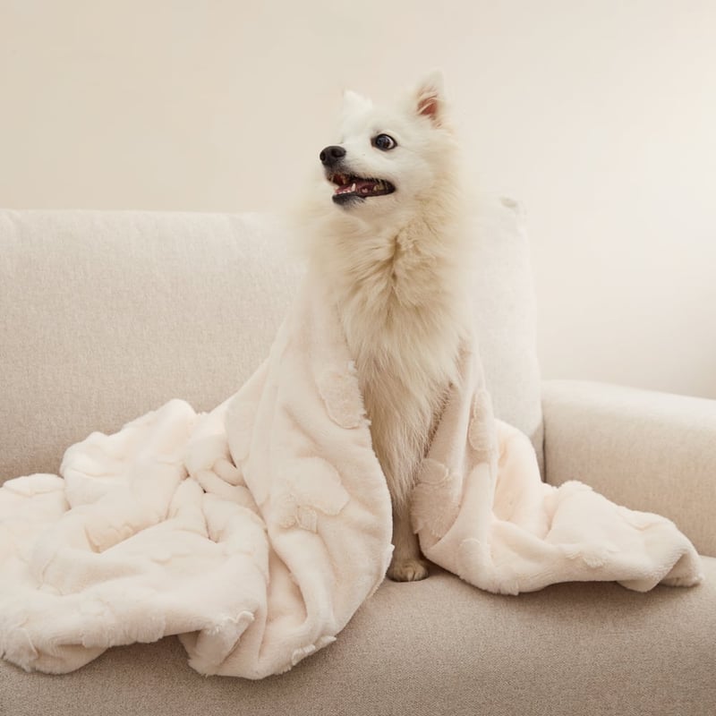 Paws Recycled Fur Pet Blanket Natural