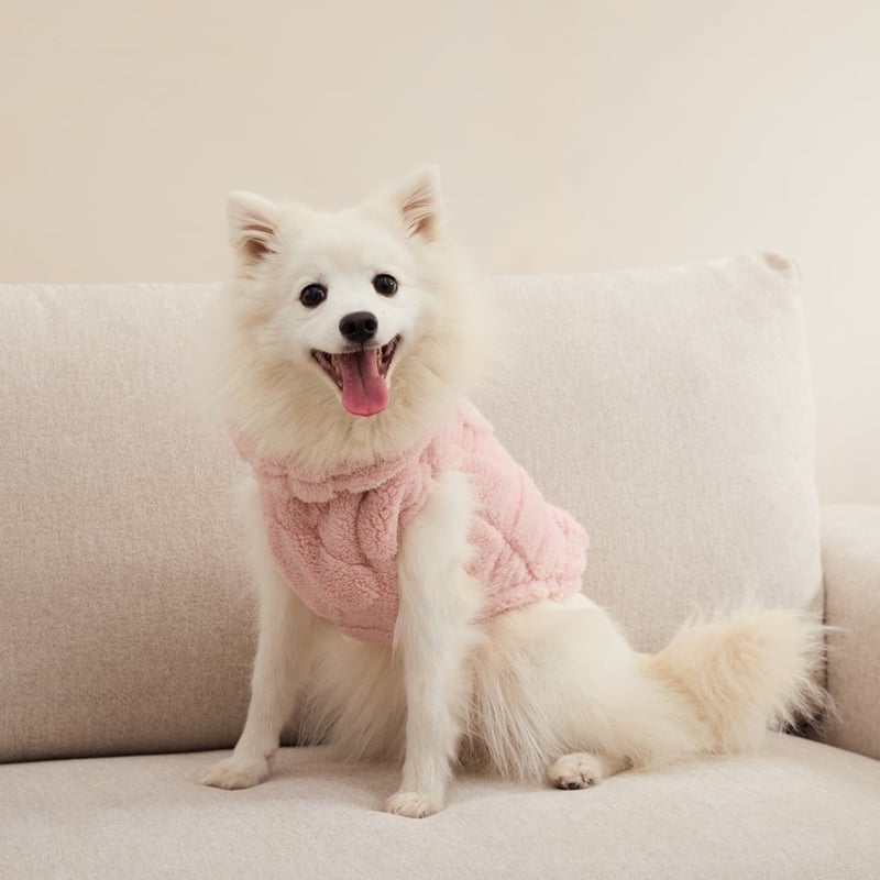 Textured Pink Heart Pet Jumper