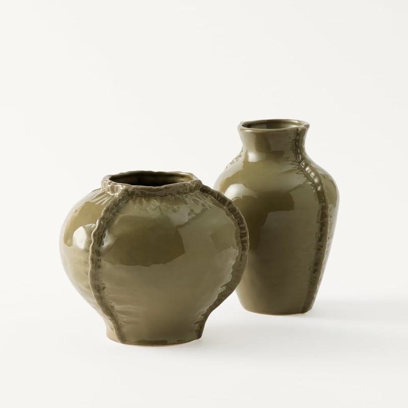 Pinch Green Edge Tall Vase