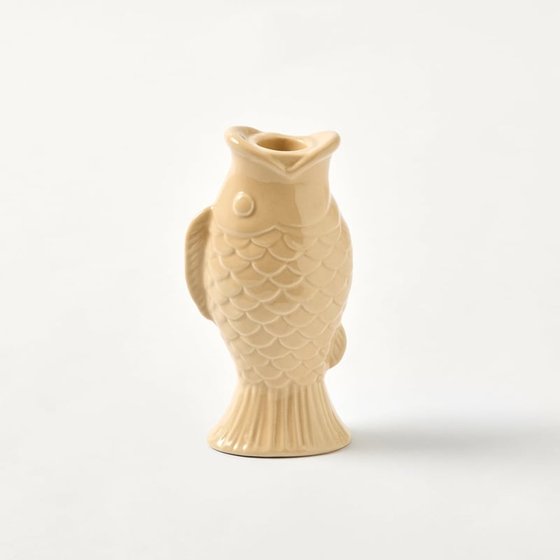 Fish White Large Candle Holder