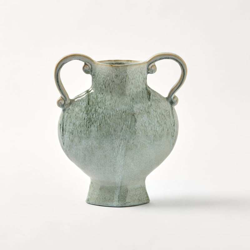 Flat Urn Vase Blue Blue