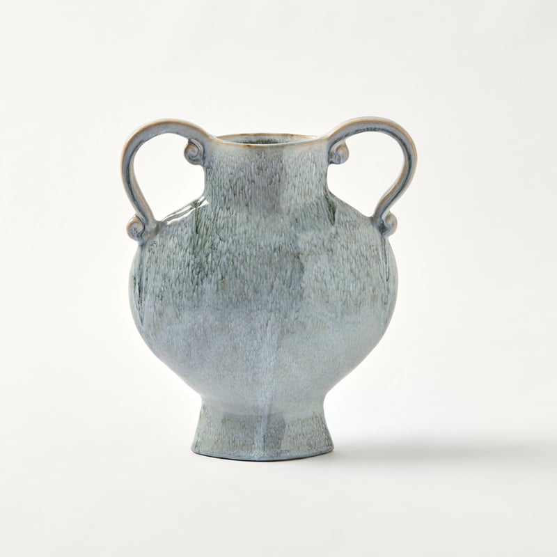 Flat Urn Blue Vase