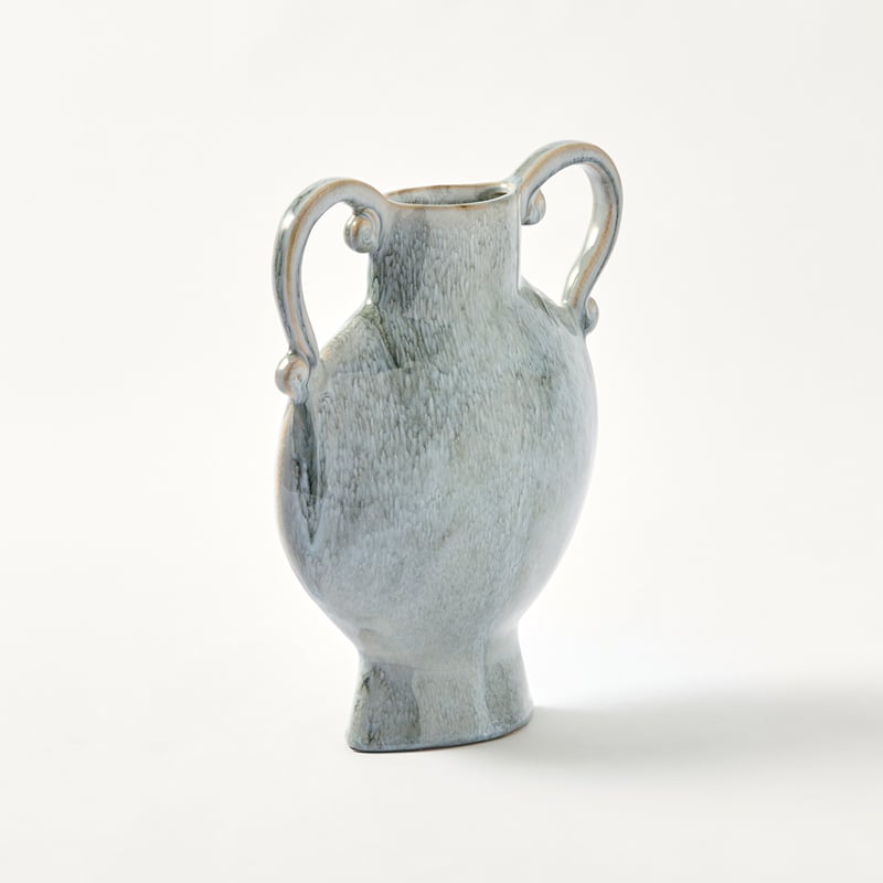 Flat Urn Blue Vase