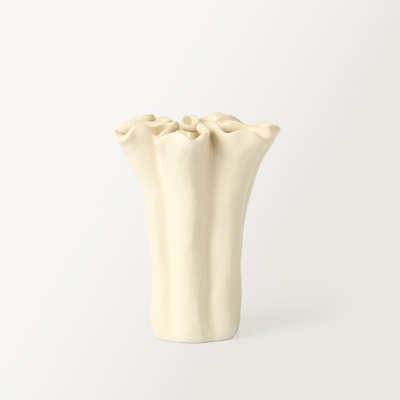 Flowy White Tulip Large Vase