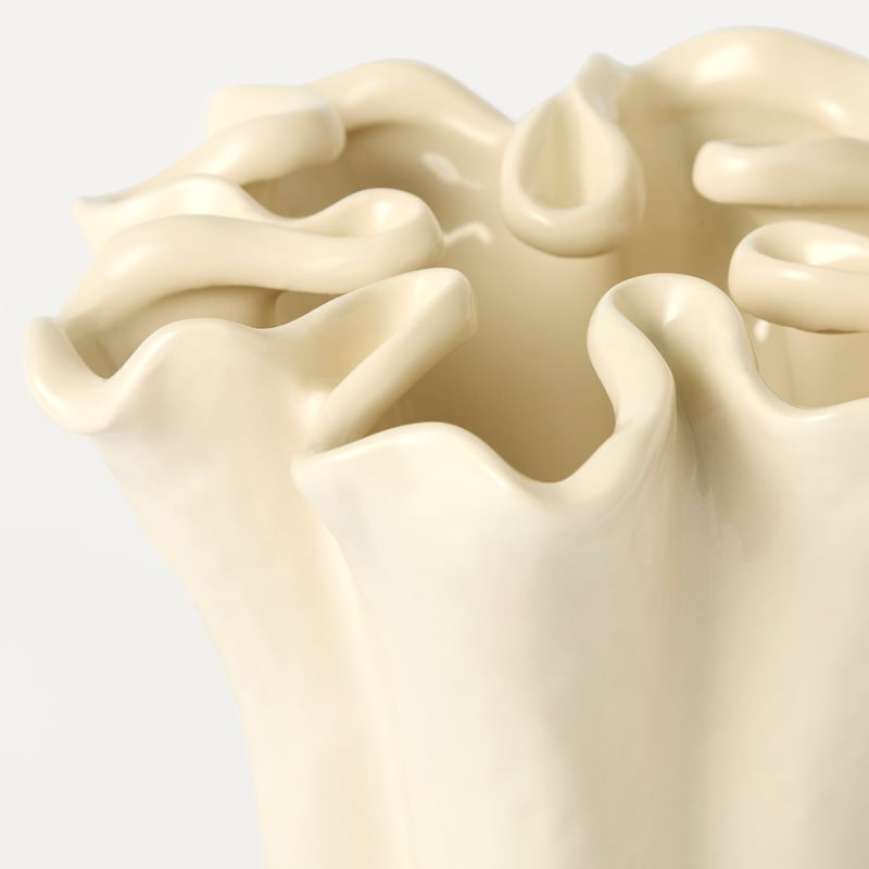 Flowy White Tulip Large Vase