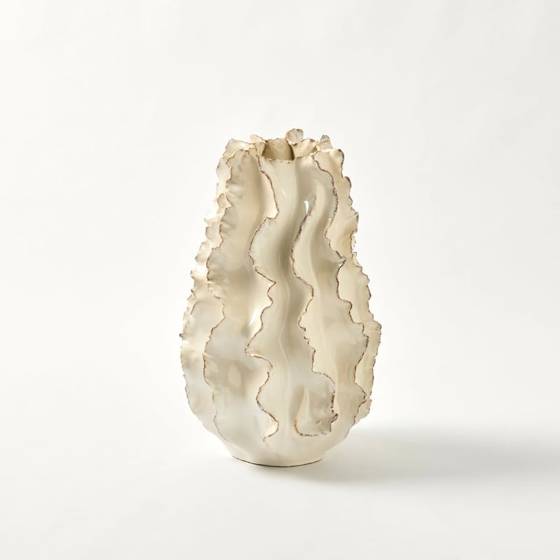 Frilly White Coral Large Vase