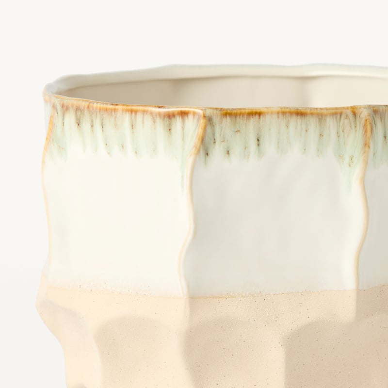 Tidal White & Natural Pot