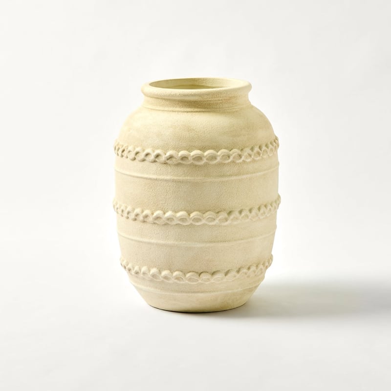 Grecian Ivory Textured Small Vase