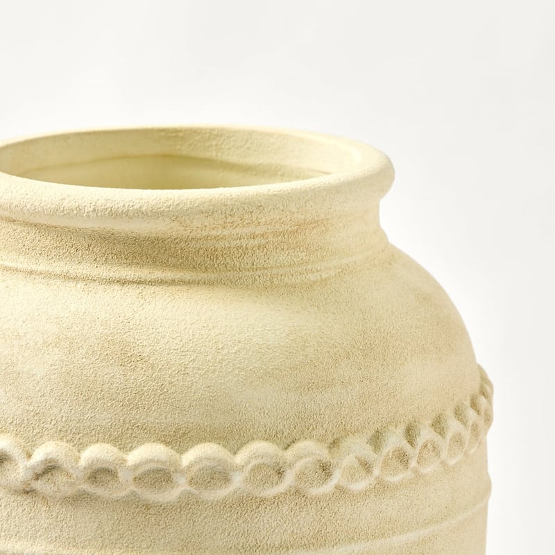 Grecian Ivory Textured Small Vase