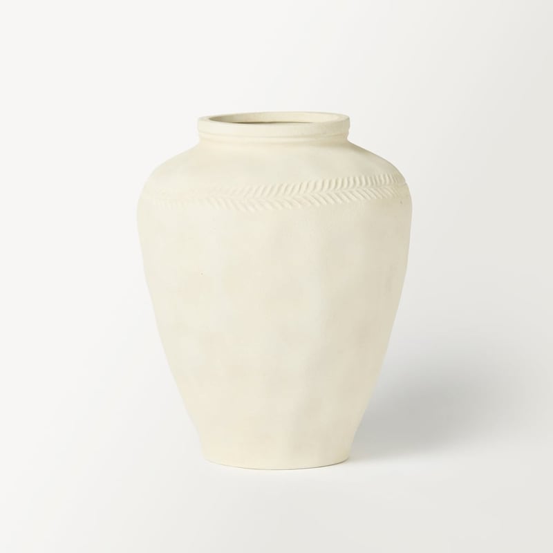 Grecian Ivory Textured Large Vase