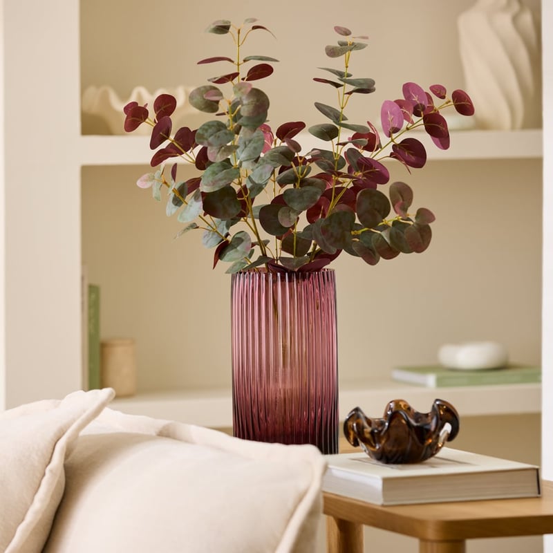 Eucalyptus Green & Burgundy Stem Pack of 2